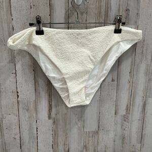 New! Andie Cheeky Bottom Bone Cream Textured Bikini Bottom Womens Size XL